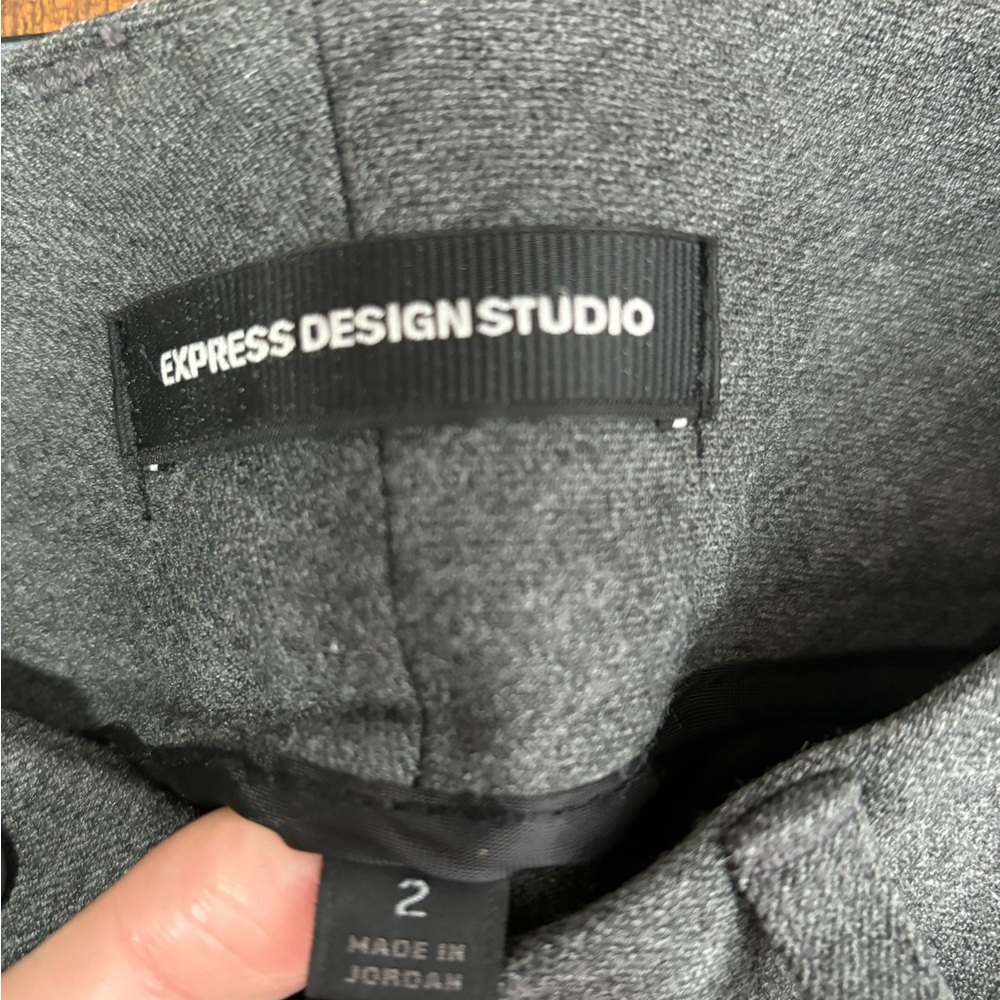 Express sz2 gray cropped trousers with 2 slit front and 2 buttoned pockets - Picture 6 of 9